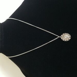 New Silver St Anthony Round Medal Necklace